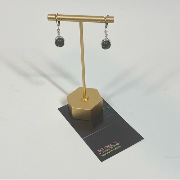 Handmade Russian Serpentine Dangling Earrings - Picture 2 of 3